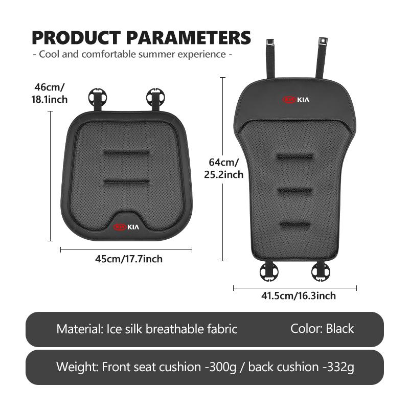 AMT2 Non-slip Car Seat Cushion Breathable Seat Height Increase Pad Backrest Mat For KIA Cadenza Carens Carnival Cerato Ev6 FORTE K5