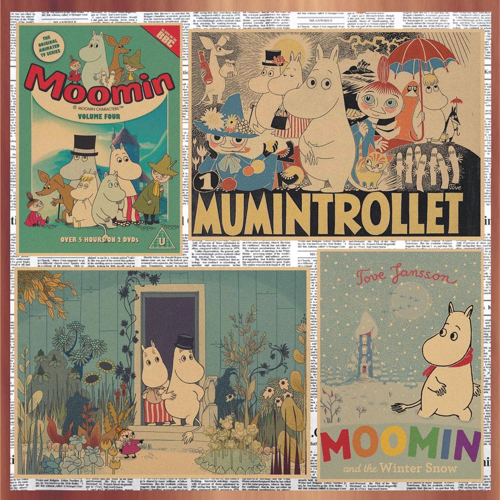 Moomin Family Retro Cartoon Poster Wall Art Mural 397