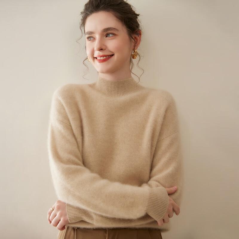 FANZHEN Women's 100% Cashmere Turtleneck Sweater