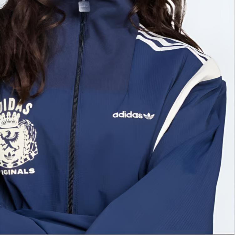 adidas Оригинальная куртка с логотипом Originals с длинным рукавом Женская куртка Насыщенно-синий JY2809