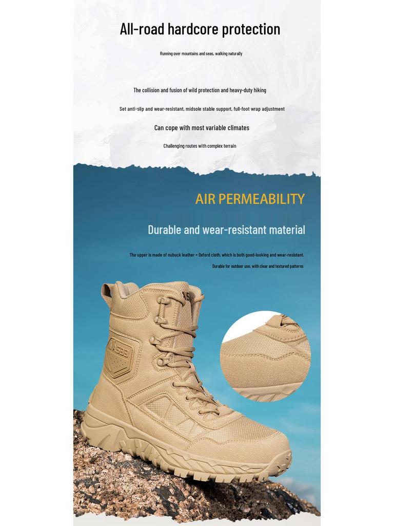 Мужские высокие тактические ботинки для улицы - Прочные, грязеотталкивающие, идеально подходят для пешего туризма и альпинизма