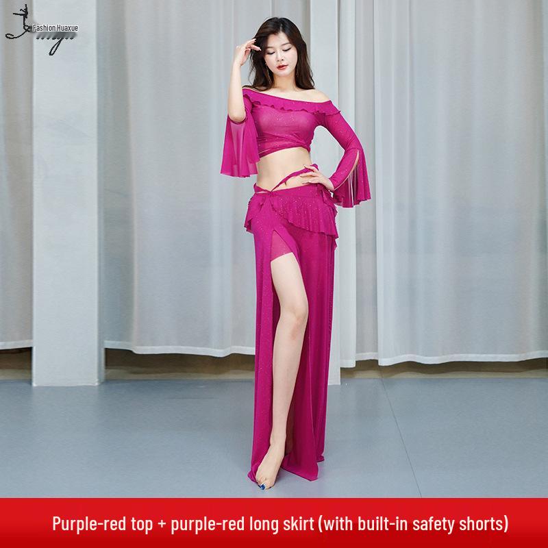 Костюм для танца живота Huayu: Комплект платья из сетки с пайетками для женщин