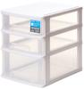 Sanko Plastic 3 Tier Storage for Small Items Stocky Width X Depth 35 X Height White 26.4 32.6cm