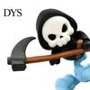 Милая фигурка Жнеца, 3D-печатная фигурка с облачным основанием, Экологичное украшение, Скелет Статуэтка с косой, Хэллоуин Декоративный коллекционный предмет