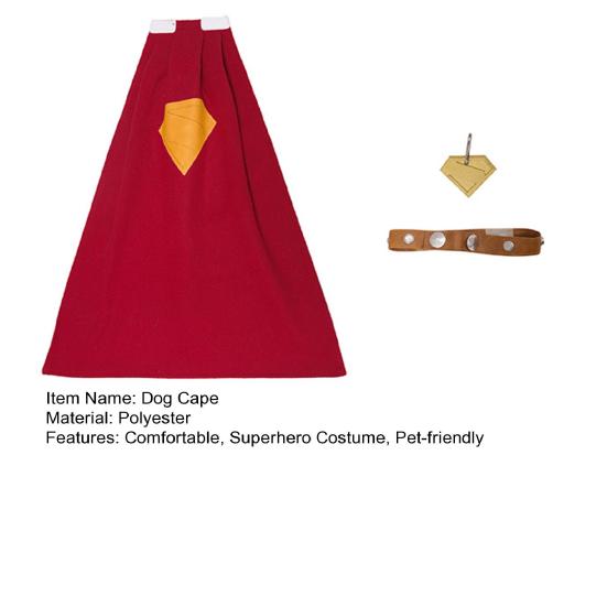 Superhero Dog Costume Set Superhero Cape with Collar ID Tag Pets Cosplay Outfit for Dogs Cats Fun Role Play Costume Party