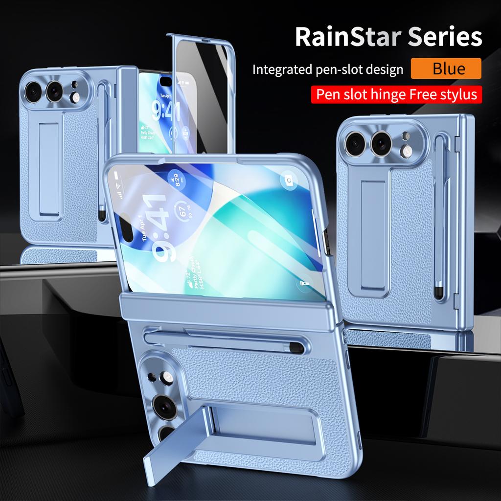 For IPhone Duo Fold Case Luxury with Tempered Film Stylus Hinge Stand Protective Back Cover for IPhone Fold Phone Shell Funda