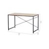 Деревянный письменный стол - AKTIVE - 120x60x70 см - Черная стальная конструкция - Индустриальный стиль - Меламиновая поверхность