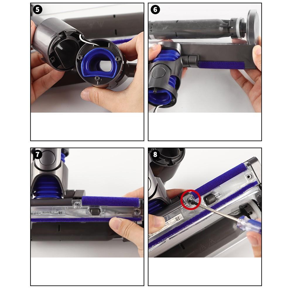 Для V8 Slim-Digital Slim-V12 Slim-Насадка-ролик из мягкого вельвета-Всасывающий шланг-Инструмент для замены