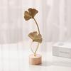 1pcs Golden Ginkgo Leaf Feather Metal Model Figurines Manual Desktop Crafts Ornaments Photo Props Statues Sculptures Home Decor