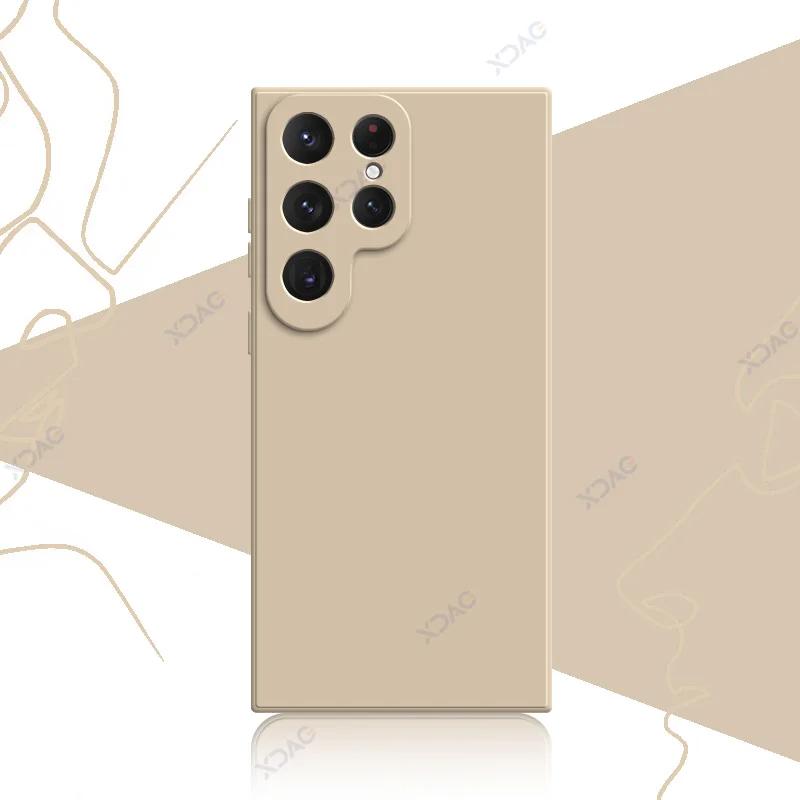 Роскошный мягкий квадратный жидкий силиконовый чехол для Samsung S23 FE Plus Ultra SamsungS23 S23FE S23Plus S23Ultra 5G Coque