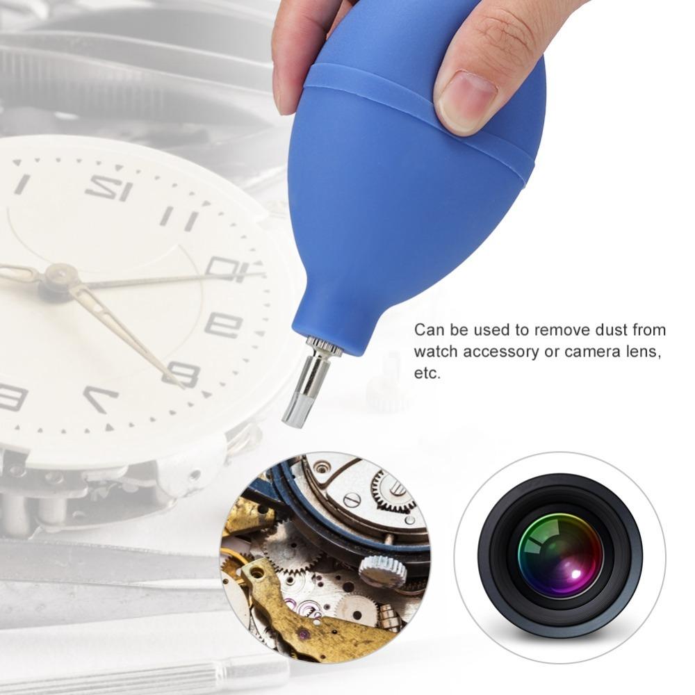 Squeeze Ball Design Dust Air Blower Pump Blue Rubber Watch Parts Cleaner Professional Use