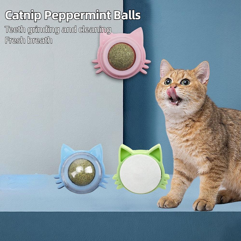 Catnip Balls Funny Lickable Cat Snack Catnip Balls Kitten Playing Chewing Cleaning Teeth Toy For Small Medium Cats Pet Supplies