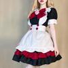 Костюм горничной на Хэллоуин Готический Дьявольский красный Колледж Лолита Платье Лолиты