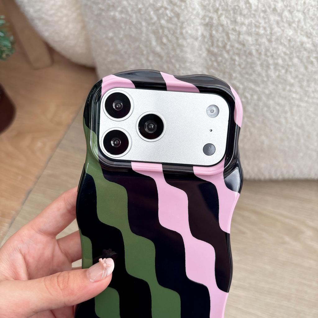 Стильный чехол 2 в 1 со съемной панелью для iPhone 14 15 16 17 Pro Max, из TPU+PC, с волнообразным узором, цветной, противоударный