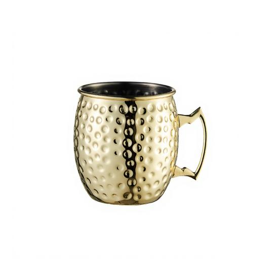 Медная кружка для Moscow Mule из нержавеющей стали с чеканкой, с двойными стенками и вакуумной изоляцией