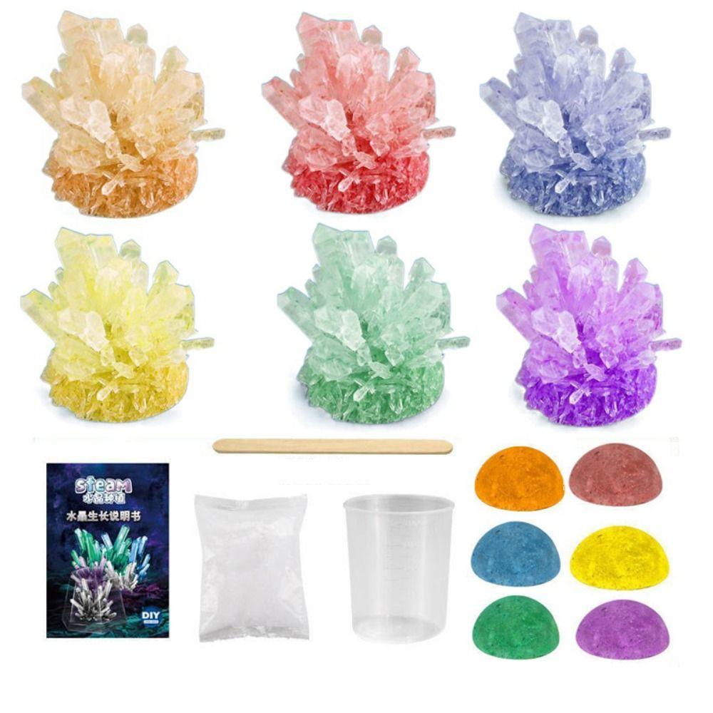Vibrant Colored Crystals DIY Educational Science Toys Display Cases Crystal Making Kit Boys