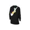 Nike Sportswear Letter Round Neck Casual Long Sleeve T-Shirt Kids Tops Black HJ1484-010