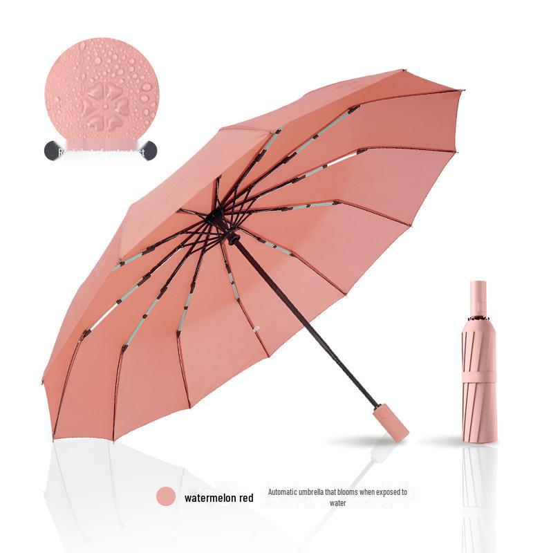 Водонепроницаемый автоматический зонт большого размера с 16 спицами и изогнутой ручкой для мужчин и женщин