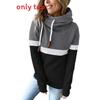 Womens Puffer Hoodie With Colorblock Splicing For Casual Winter Wear