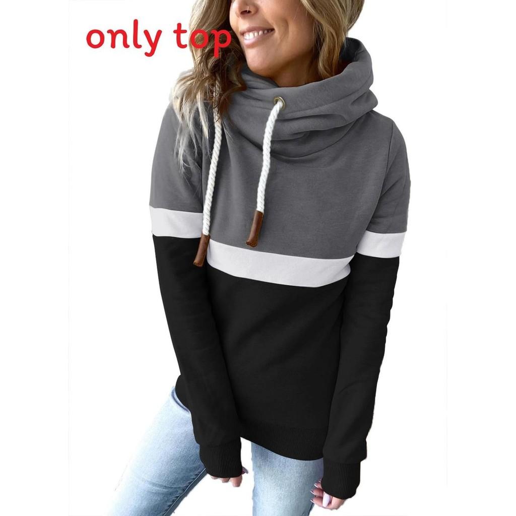 Womens Puffer Hoodie With Colorblock Splicing For Casual Winter Wear