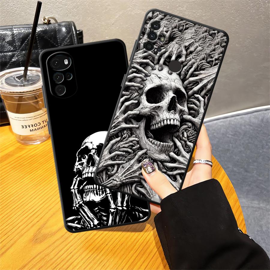Чехол для Motorola Moto G51 G73 G22 Edge40 G71 G50 G32 G60s Edge 20 Pro 30 Lite G52 G53 G30 Чехол для телефона Скелет