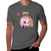 Raccoon Loves Giant Donut Tshirt Big And Tall Crew Neck Tee Tshirt