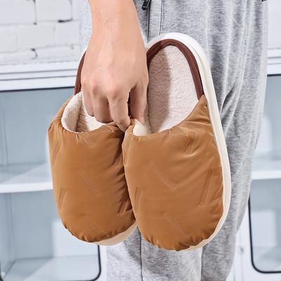 Зимние новые мужские теплые туфли на хлопковой подкладке для пар, домашняя обувь, мужские тапочки, короткие, нескользящие, мягкие, на толстом каблуке, уютные домашние тапочки