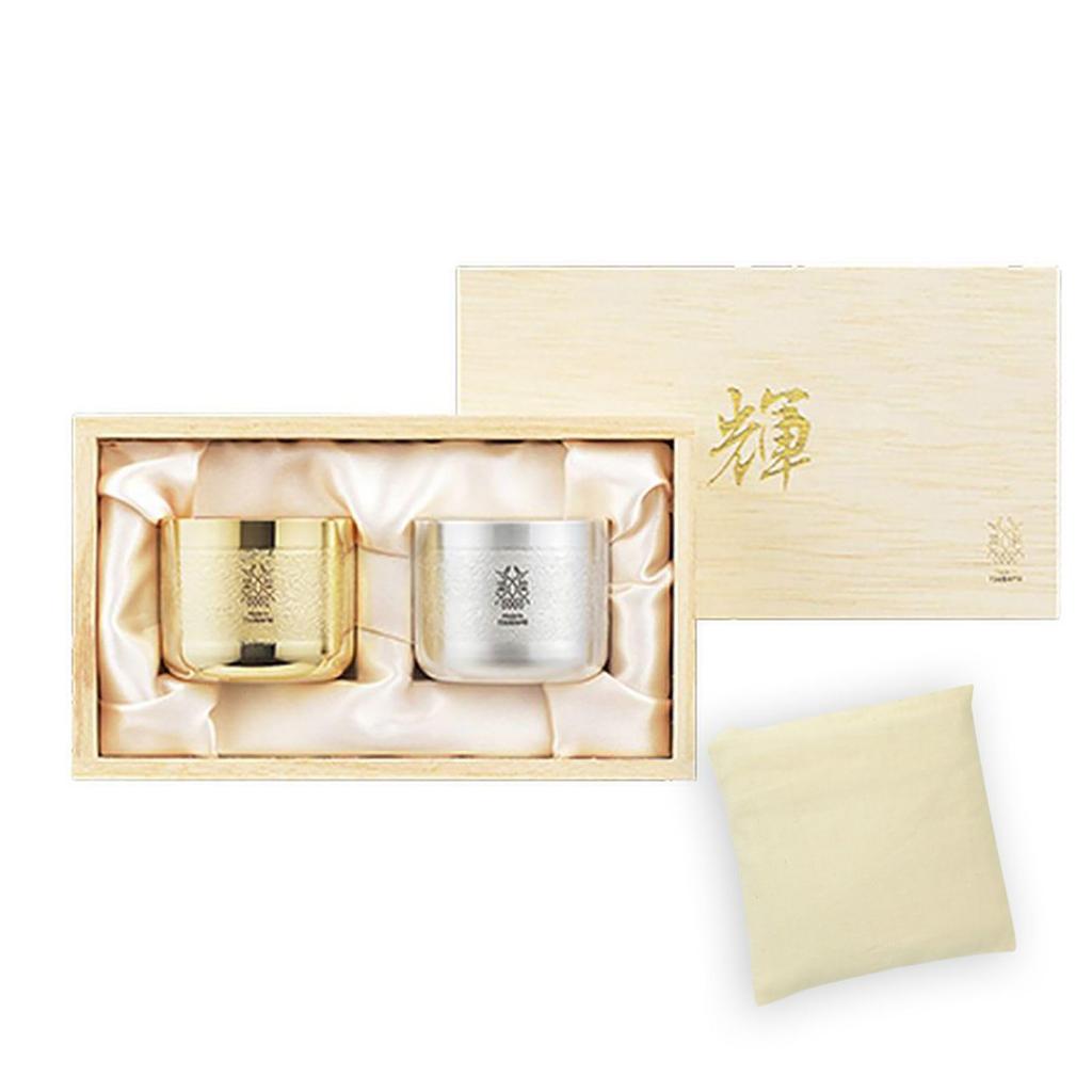 Чистая медь Саке Золото и Сделано в Японии Вьетнам J-kitchens Бокалы, Серебро, Набор из 2 штук, 90 мл, (Набор простых сумок)