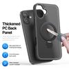 For iPhone 16 Case DUX DUCIS Yind Series PC+TPU Phone Cover Compatible with MagSafe with Kickstand - Black