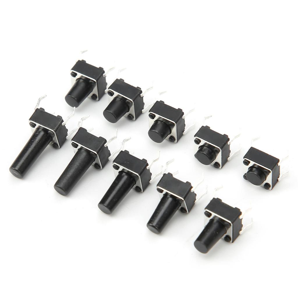 100Pcs Tactile Push Button Switch for TV Audio Computer Electronic Product Control