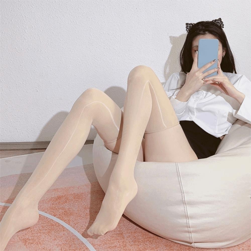 Shiny Oil Gloss Glossy Stockings High Waist Over Knee Long Socks Sexy Women Tights Party