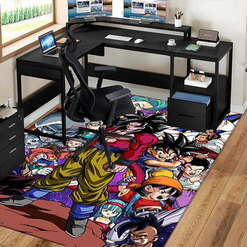 1pc Dragon Ball Z Goku Vegeta Anime Cartoon Design Office Chair Mat Non-Slip Carpet for Home Decor Living Room Bedroom Game Room Gift All Seasons Univ