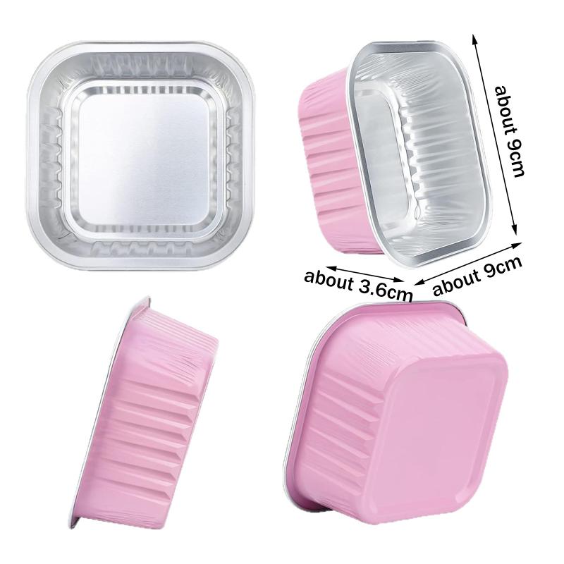 50 шт. Алюминиевые формы для выпечки, прямоугольные формочки для кексов с крышками, термостойкие мини-формы для выпечки, кухонные аксессуары