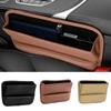 2 Pcs PU Leather Car Console Side Seat Gap Filler Front Seat Organizer For Cellphone Keys Small Items Automotive Interior