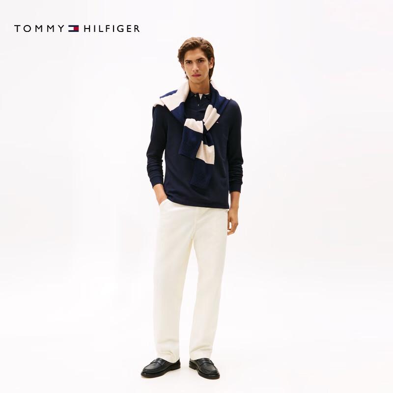 Tommy Hilfiger Мужская классическая рубашка-поло с длинным рукавом 1985