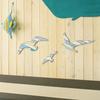 3Pcs Cartoon Seagull Wall Sign Decoration Wooden Background Pendant Home Decor Wall Hanging  Bedroom