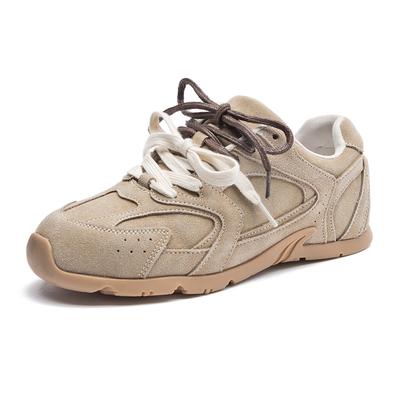 Модные женские кроссовки AIYUQI 2025 Новые нескользящие немецкие тренировочные туфли для женщин на плоской подошве больших размеров из натуральной кожи для бега женские