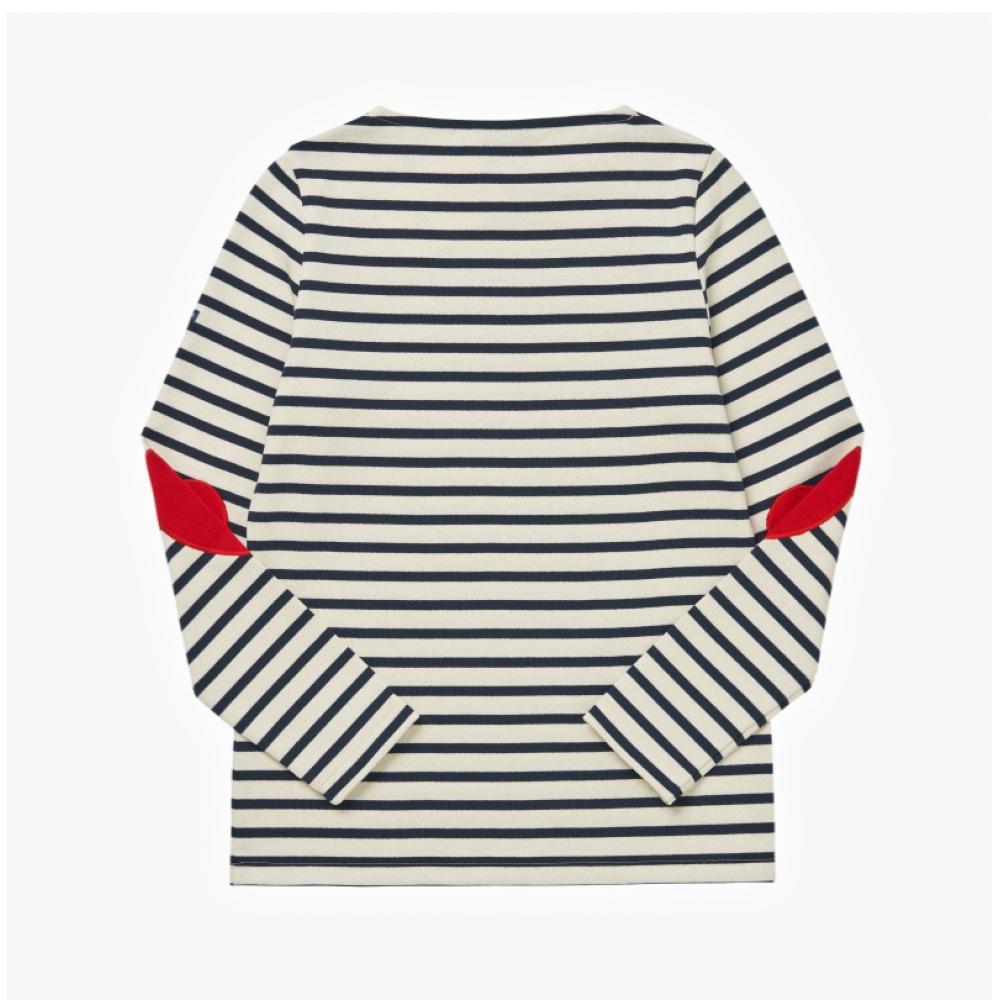 Saint JameS Боян Полоска Локоть Сердце Нашивка Женская Футболка с Длинным Рукавом 8649