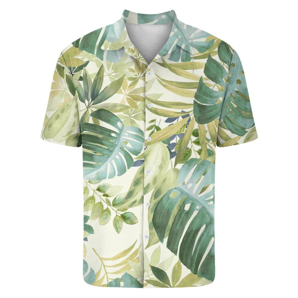 Men's Hawaiian Printed Button Short Sleeve Shirts Men's Casual Fashion Short Sleeve Shirts