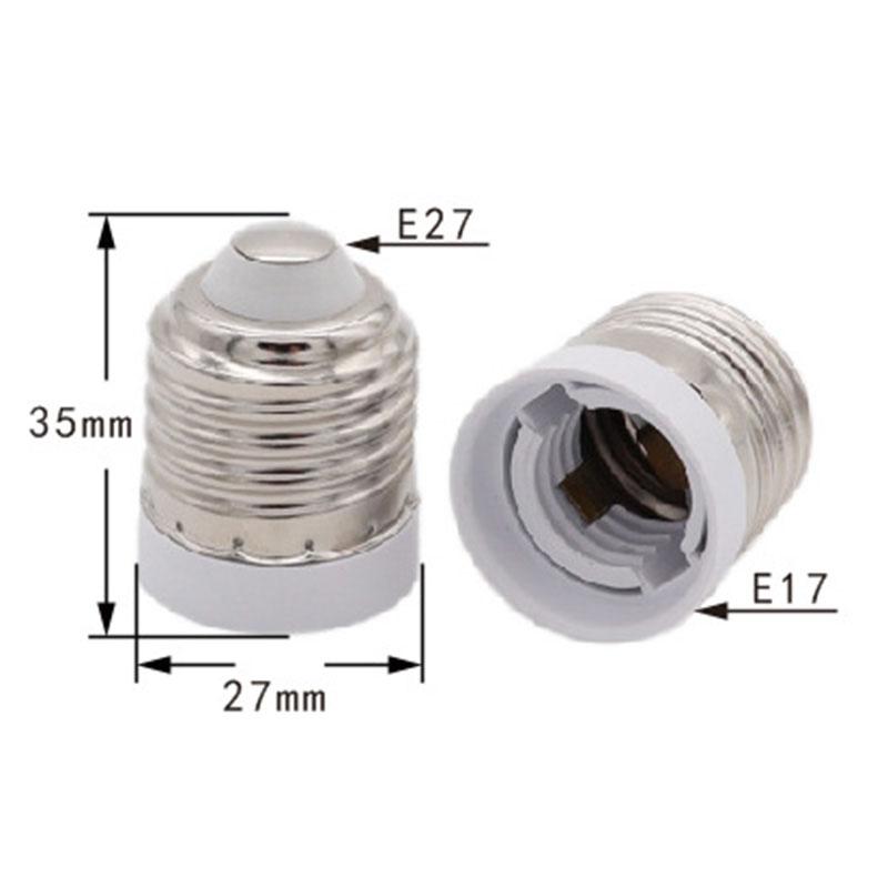 2/5pcs AC 110V 220V E27 To E17 Screw power Socket Base Holder LED light bulb Halogen CFL adapter Converter for E27/E17