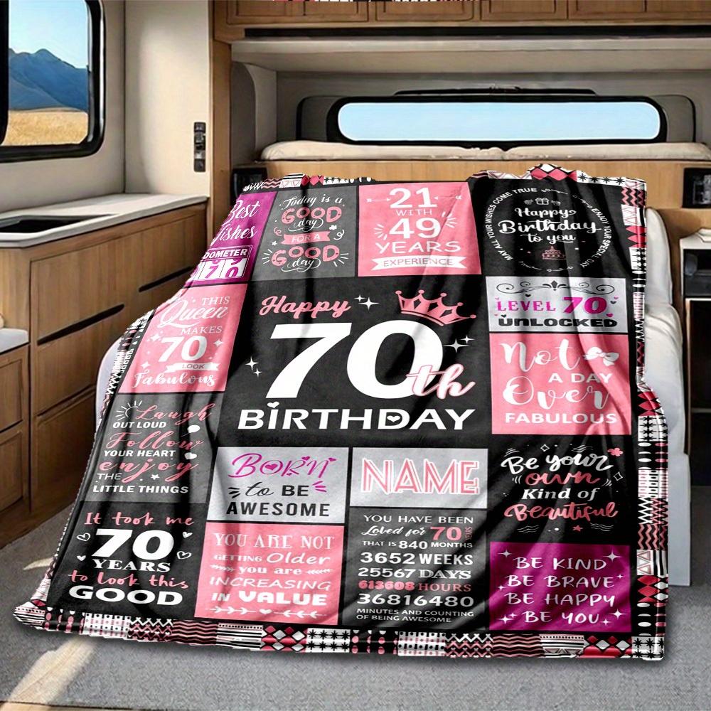 Birthday Celebration Customize Your Name Rv Blanket Soft Warm Lightweight Allseason Multipurpose Throw For Travel Camping Picnic Sofa Bed Living Room
