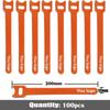 100pcs 200mm Customized LOGO nylon Reverse buckle  hook loop fastener cable ties strap sticky Line finishing print your logo