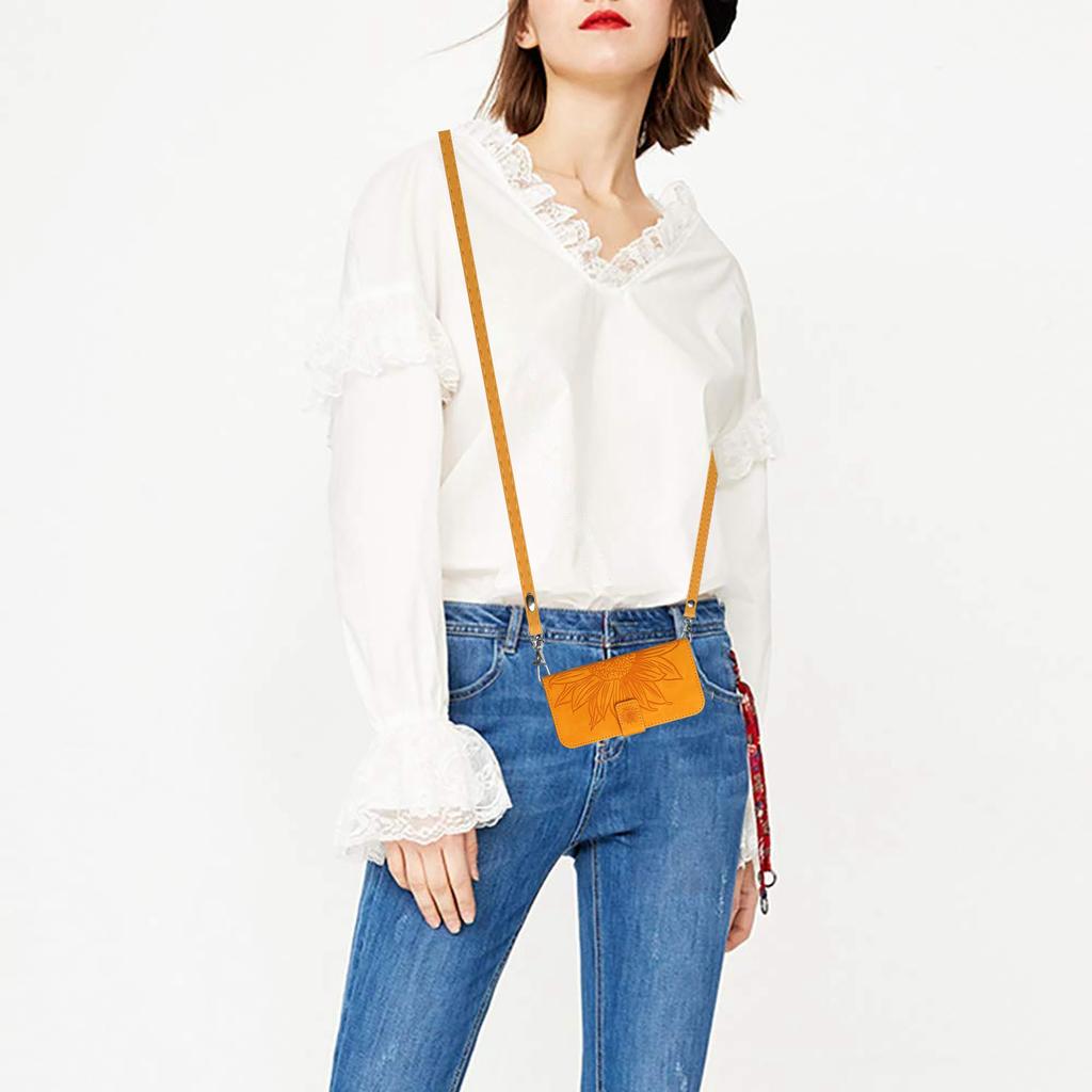 HT04 For Honor 90 Smart/X7b 4G Case Sunflower Leather Phone Cover with Shoulder Strap