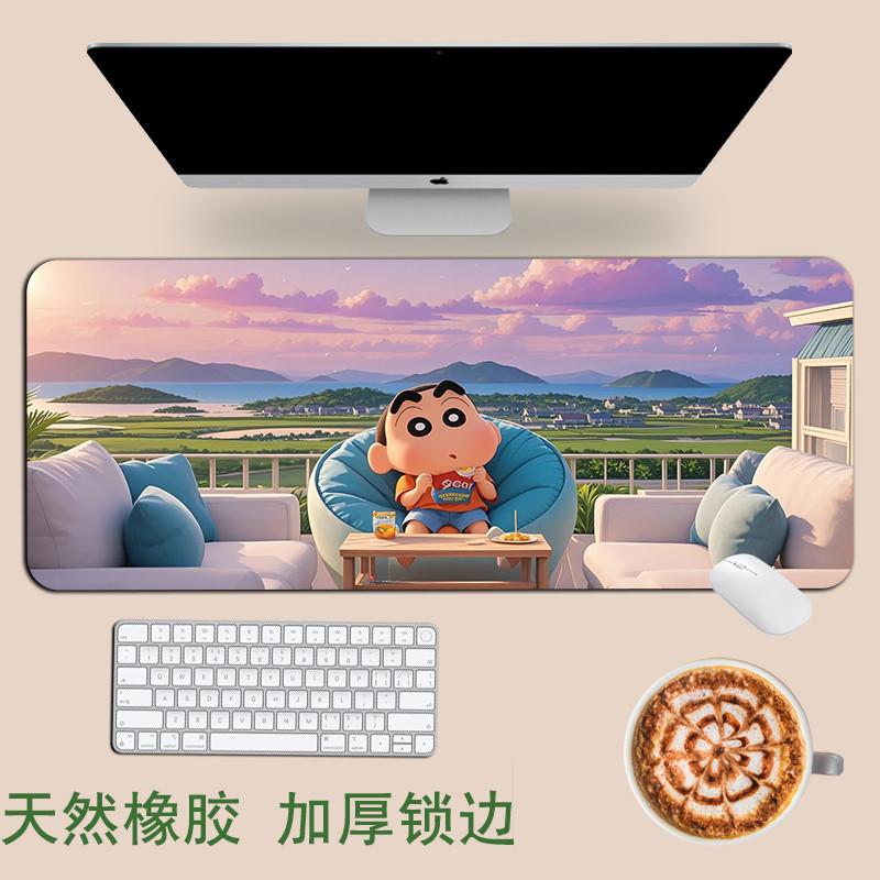 Crayon Shinchan Large Mouse Pad Thickened Custom Cartoon Anime Computer Notebook Keyboard Pads Lock Edge Deskpadbac321hh8