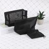 1Pc Black Transparent Mesh Makeup Case Organizer Storage Pouch Casual Zipper Toiletry Wash Bag Make Up Women Travel Cosmetic Bag