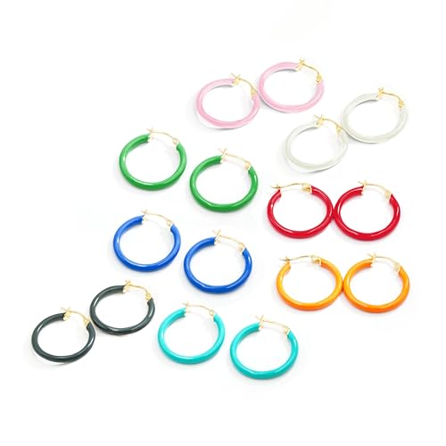 [Takeda Jewelry] Бирюзовые Серьги-Кольца, Серьги-Кольца из Настоящей Эмали, Стерлинговое Серебро S925, Популярные, Эмалированное Покрытие, Милые, Простые, Гипоаллергенные
