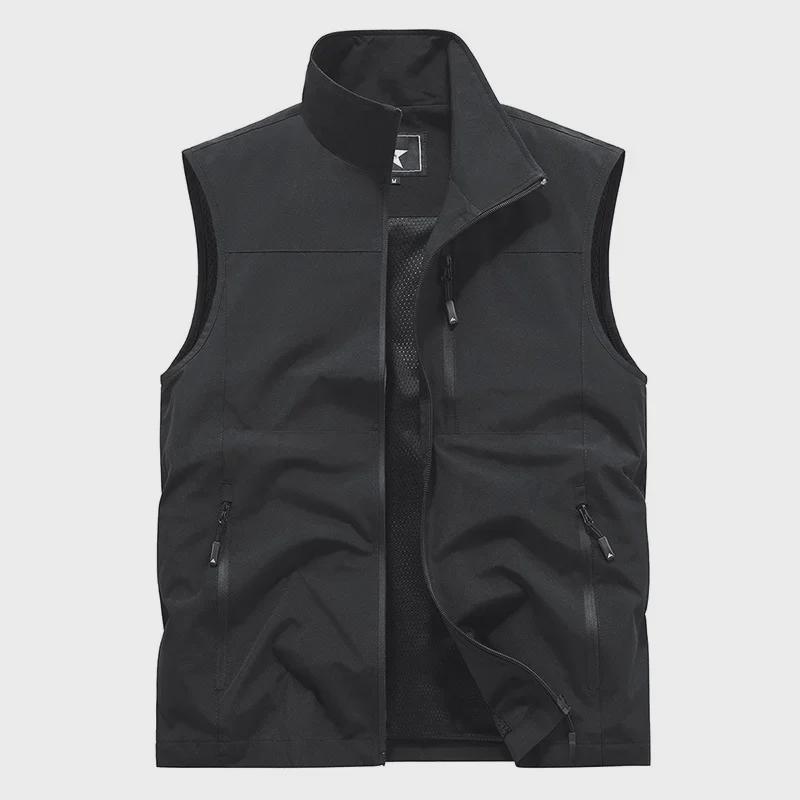 Мужской жилет для фотосъемки на открытом воздухе – повседневный, легкий, однотонный, для весны и осени