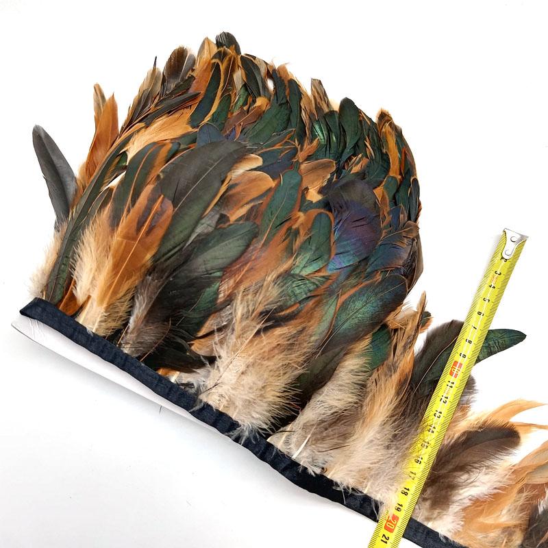 5-10Meter Natural Chicken Rooster Tail Feather Trims Fringe Plume for Needlework Sewing Accessories Decoration 13-18cm