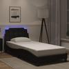 VidaXL Bed Frames with LED Lights, Upholstered Bed, Single Bed, Indoor Bedroom Adult Bed, Modern, Black 3214068