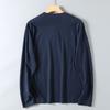 Retro Trendy Letter Print Long-Sleeve T-Shirt for Men, American-Style Casual Washed Pure Cotton, Comfortable Round-Neck Base Shirt